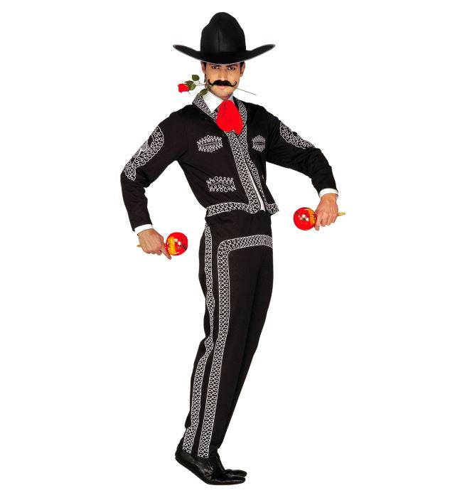 Mariachi Kostüm mit Jacke, Hose, Hut und Krawatte für Fasnacht