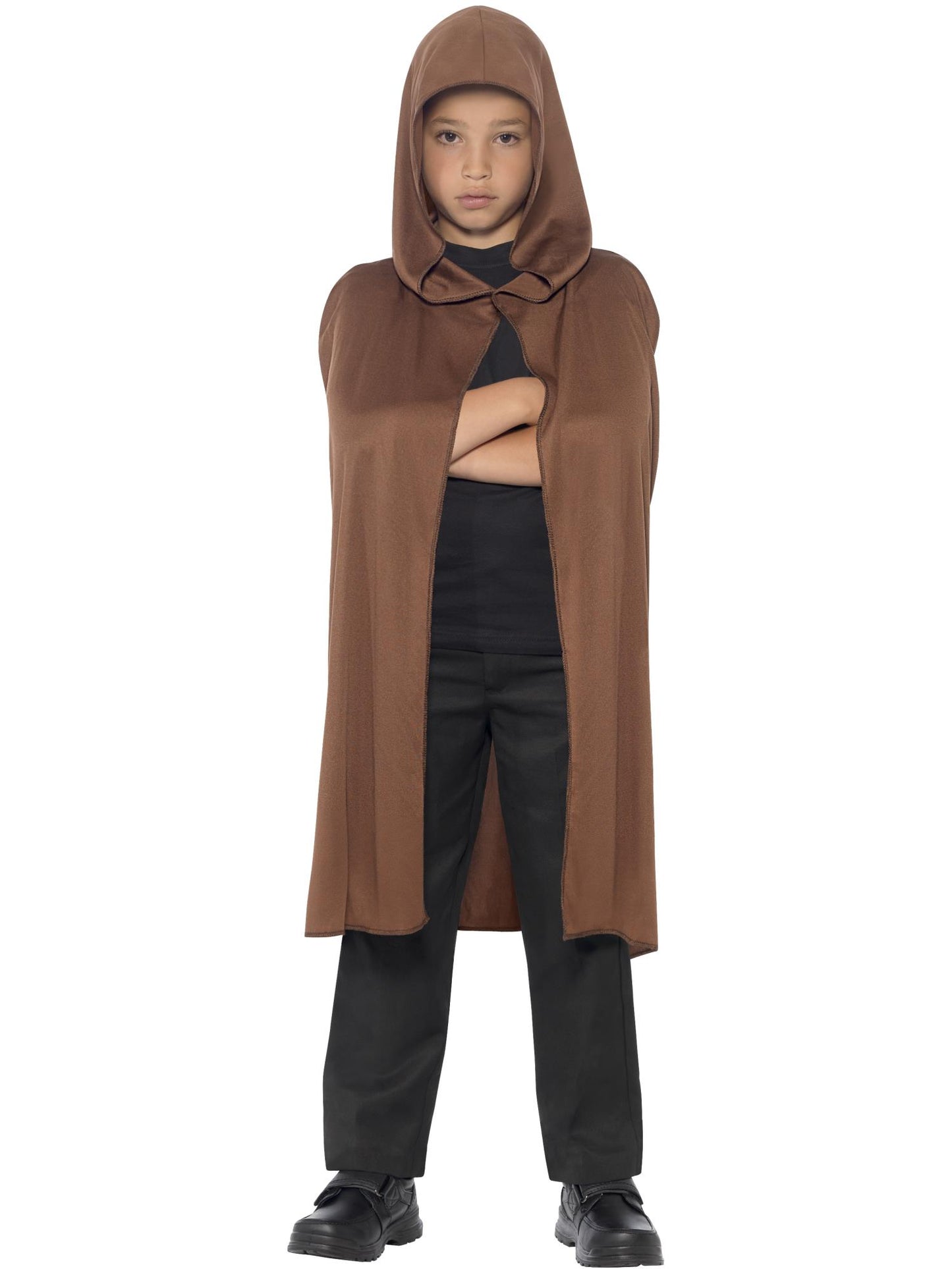 Smiffys HERO Cape Hooded, Brown AC für Unisex