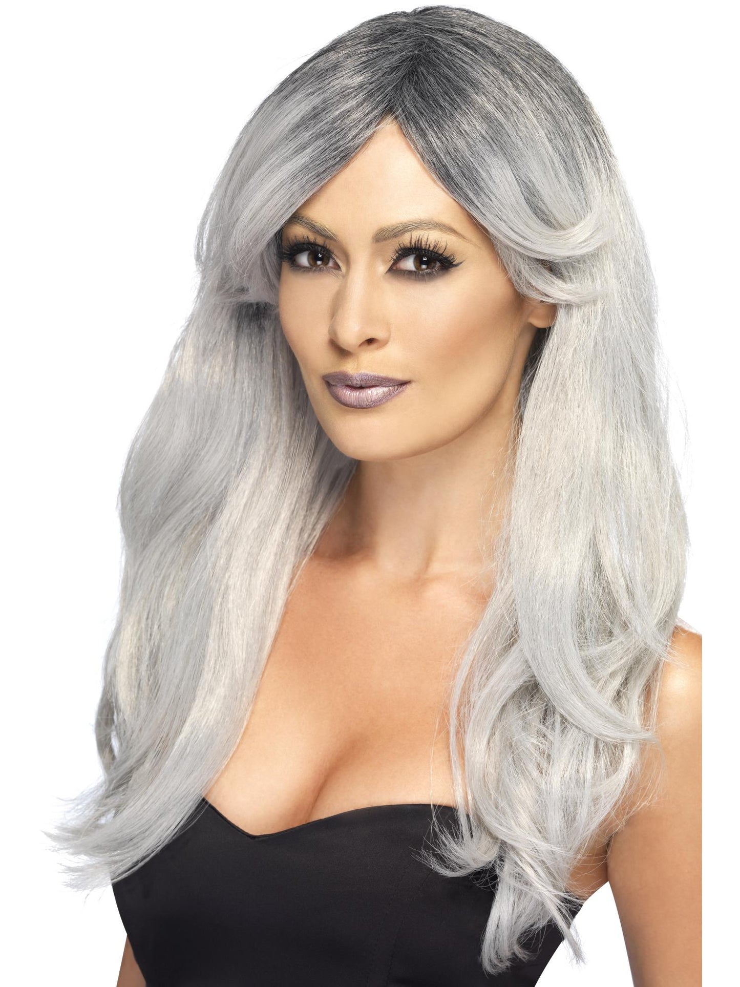Smiffys CORPSEBR Ghostly Glamour Wig, Grey für Damen
