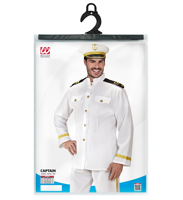 Maritimes Kapitänskostüm mit Jacke, Hose und Kapitänsmütze in klassischem Design