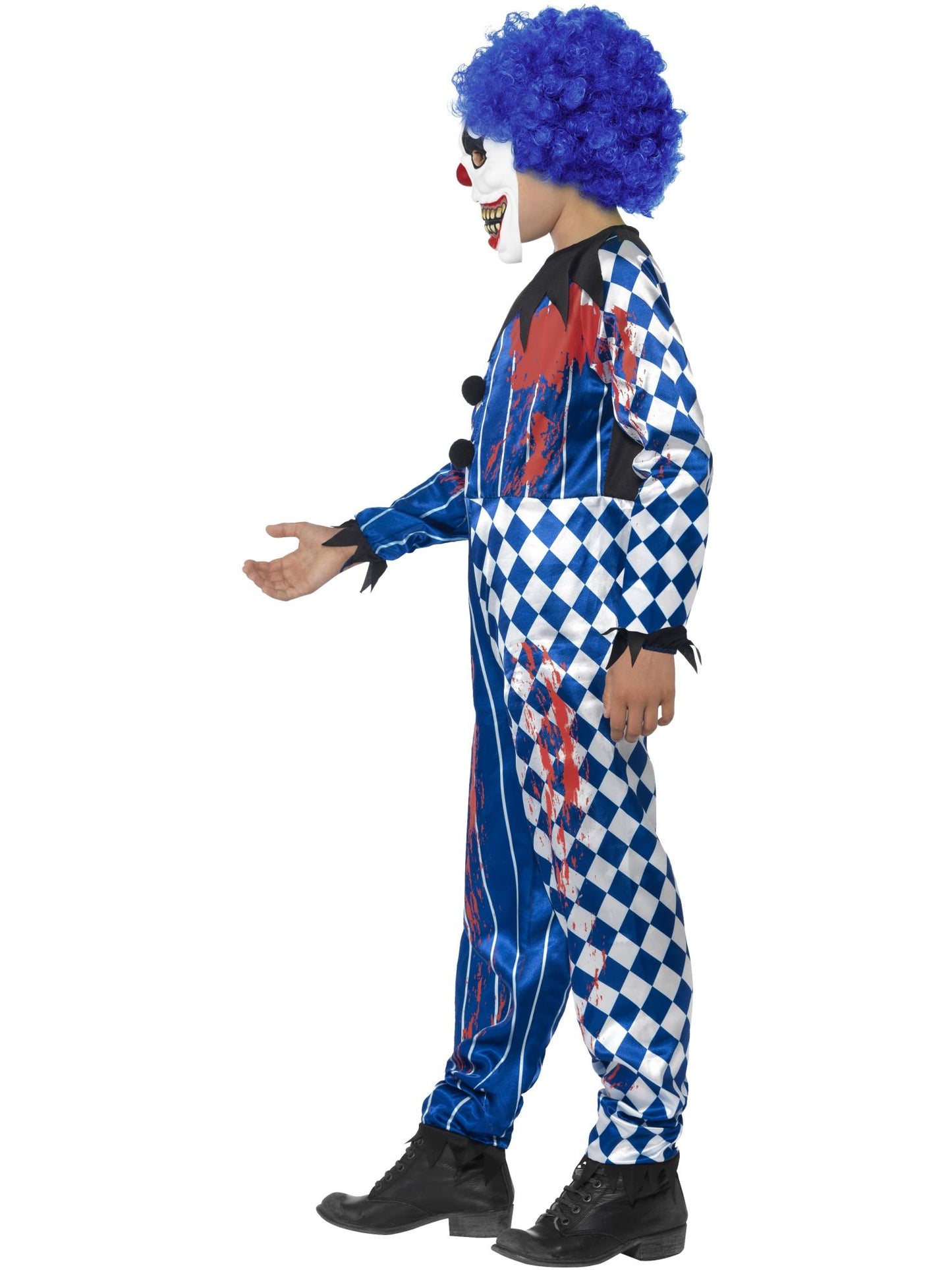 Smiffys Deluxe Sinister Clown Costume, Blue CS für Unisex