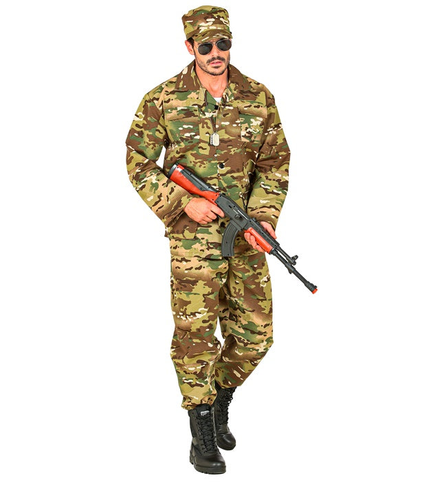 Traditionelles Soldaten-Kostüm mit Oberteil, Hose und Mütze für Fasnacht