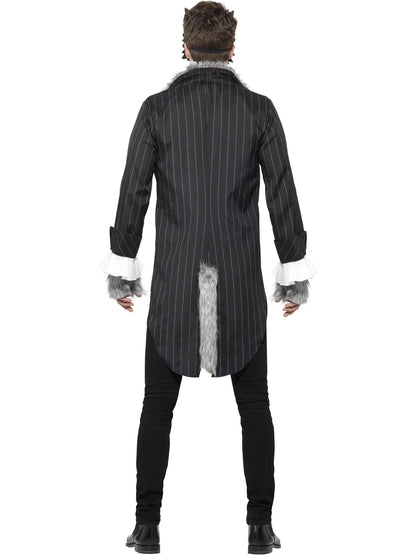 Smiffys Big Bad Wolf Kostüm in Grau mit Jacke, Maske, Handschuhen und abnehmbarem Schwanz – Detailansicht