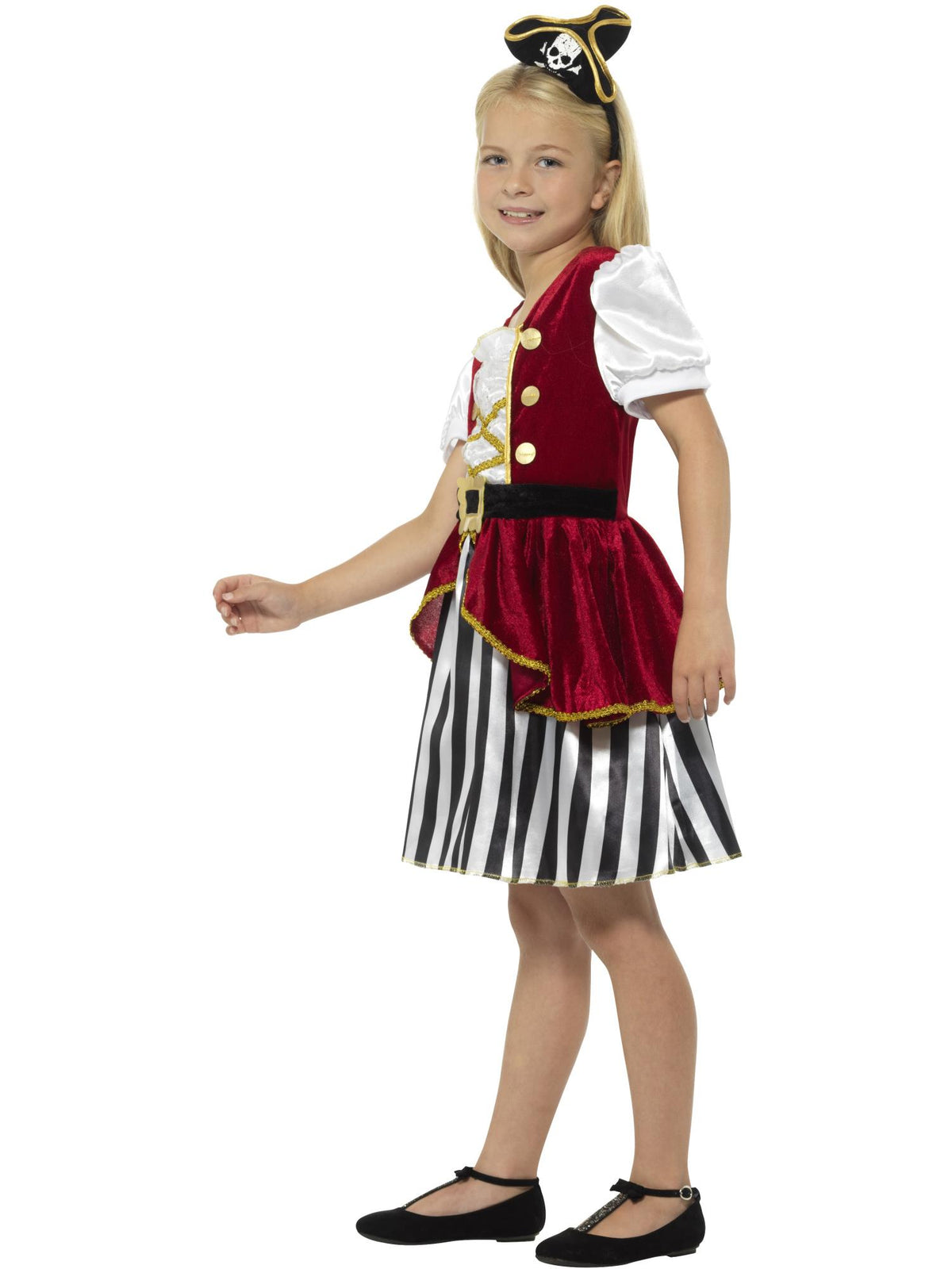 Smiffys Deluxe Pirate Mädchenkostüm, Red & Black CS