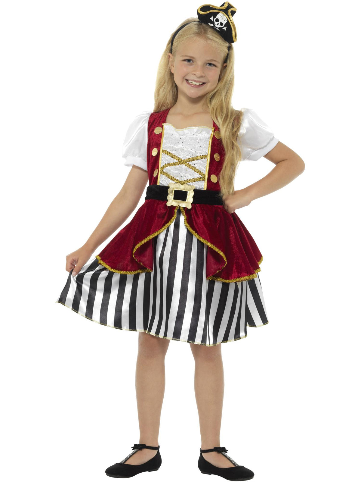 Smiffys Deluxe Pirate Mädchenkostüm, Red & Black CS