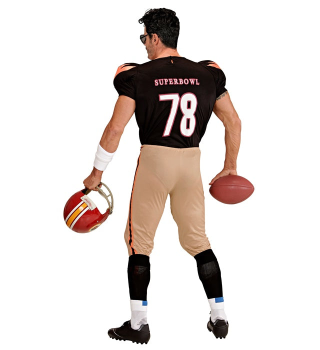 American Football-Spieler Kostüm mit gepolstertem Stretch-T-Shirt und Hose
