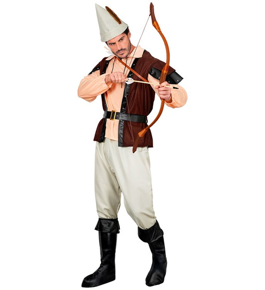 Prinz der Diebe Kostüm-Set mit Hemd, Weste, Hose, Gürtel, Hut und Stiefelüberziehern