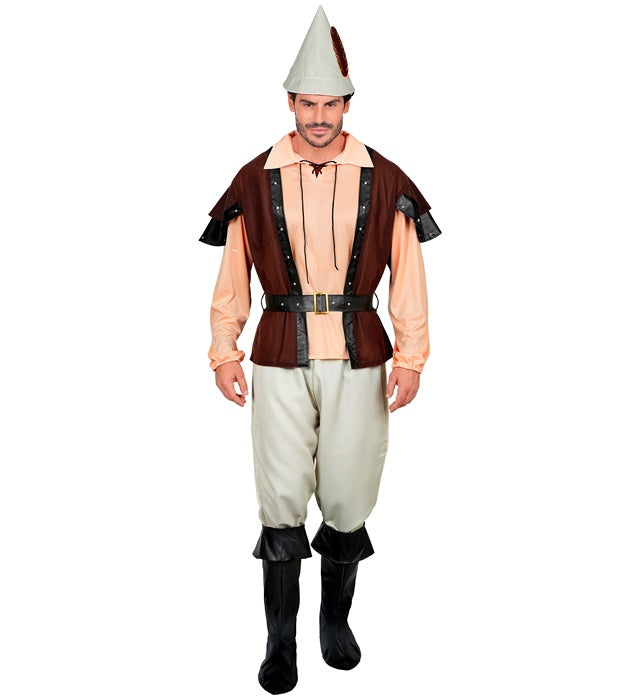 Prinz der Diebe Kostüm Komplettset mit Hemd, Weste, Hose, Gürtel und Hut