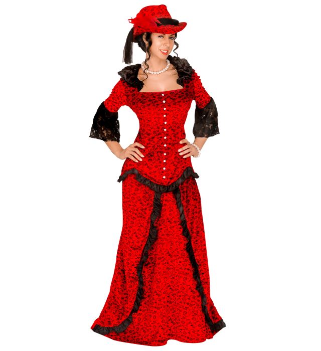 Western Lady Kostüm bestehend aus Jacke, Rock und Cowboy-Hut