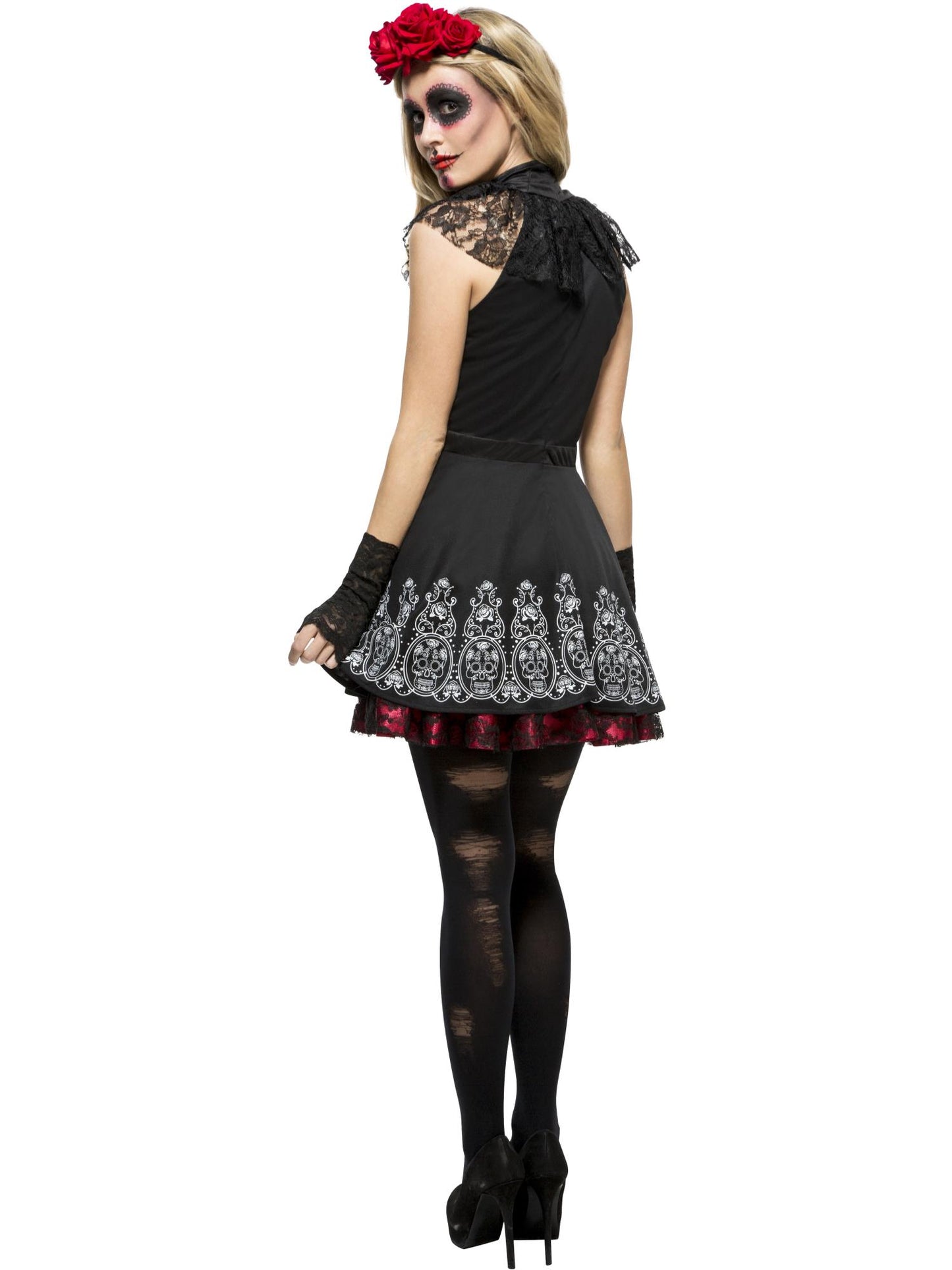 Smiffys DAYDEAD Fever Day of the Dead Costume, Black CS für Damen