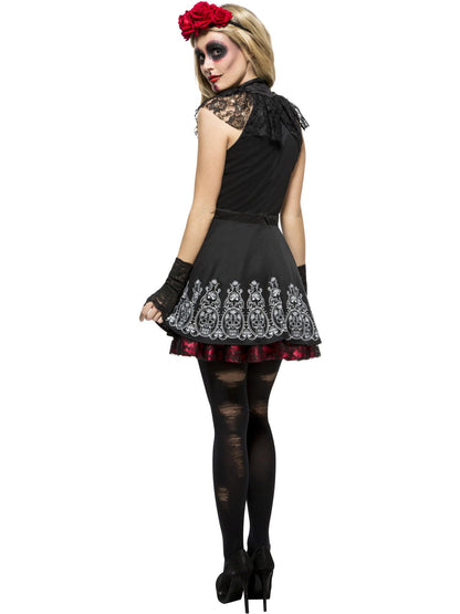 Smiffys DAYDEAD Fever Day of the Dead Costume, Black CS für Damen