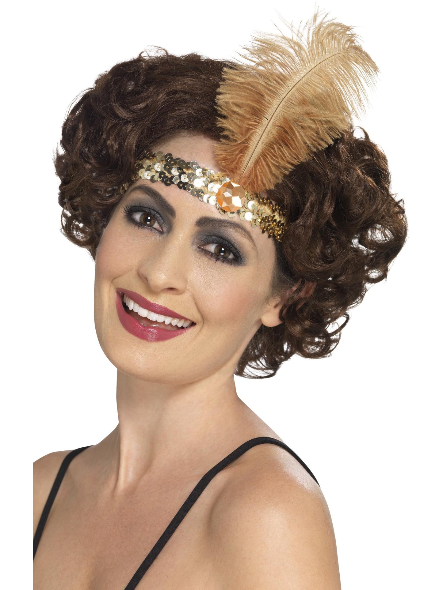 Smiffys Flapper Headband, Gold HA für Damen