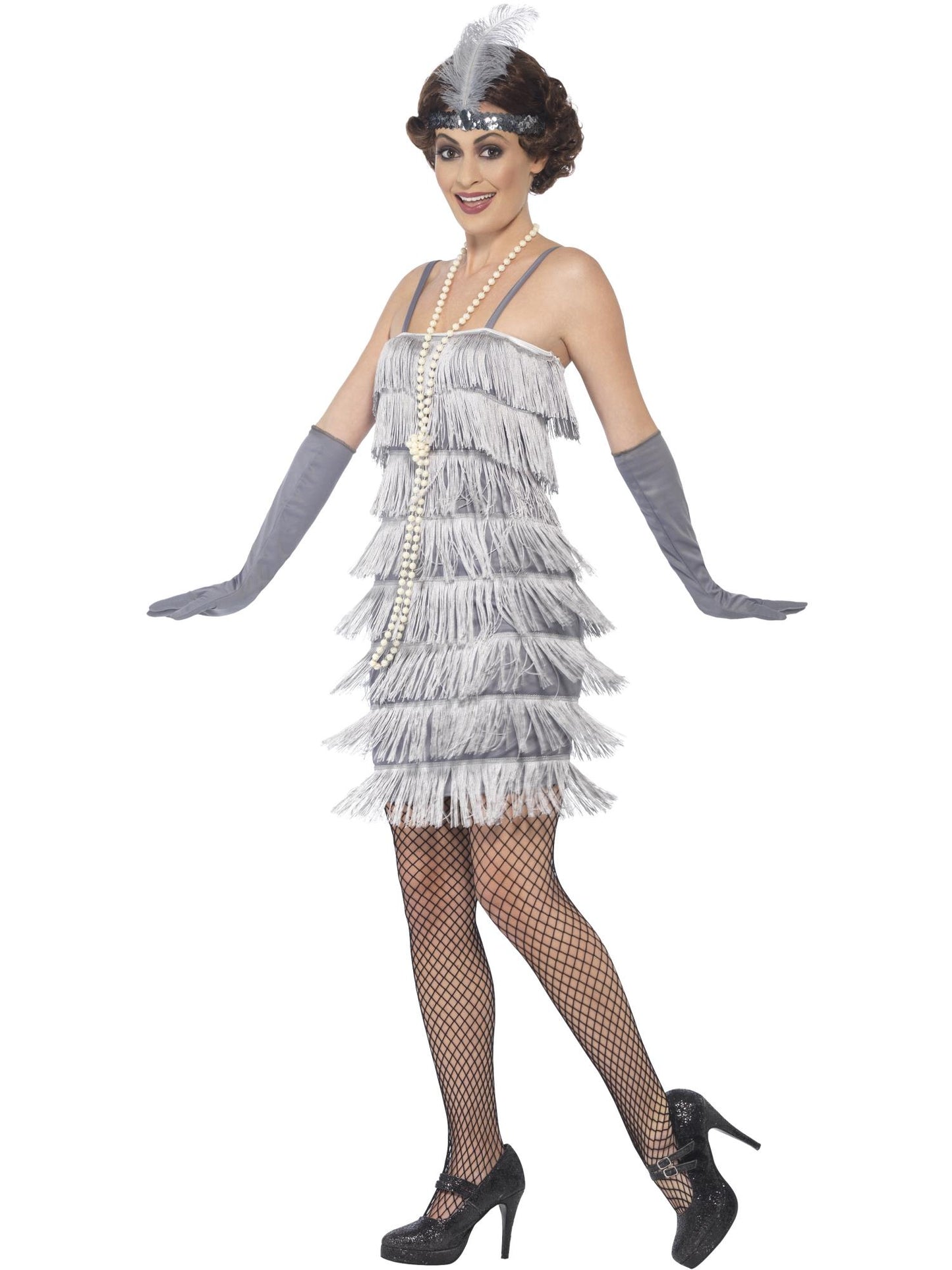 Smiffys Flapper Costume, Silver CS für Damen