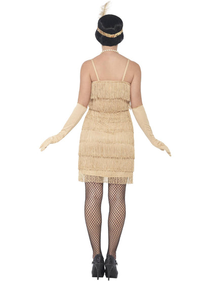 Smiffys Flapper Costume, Gold CS für Damen