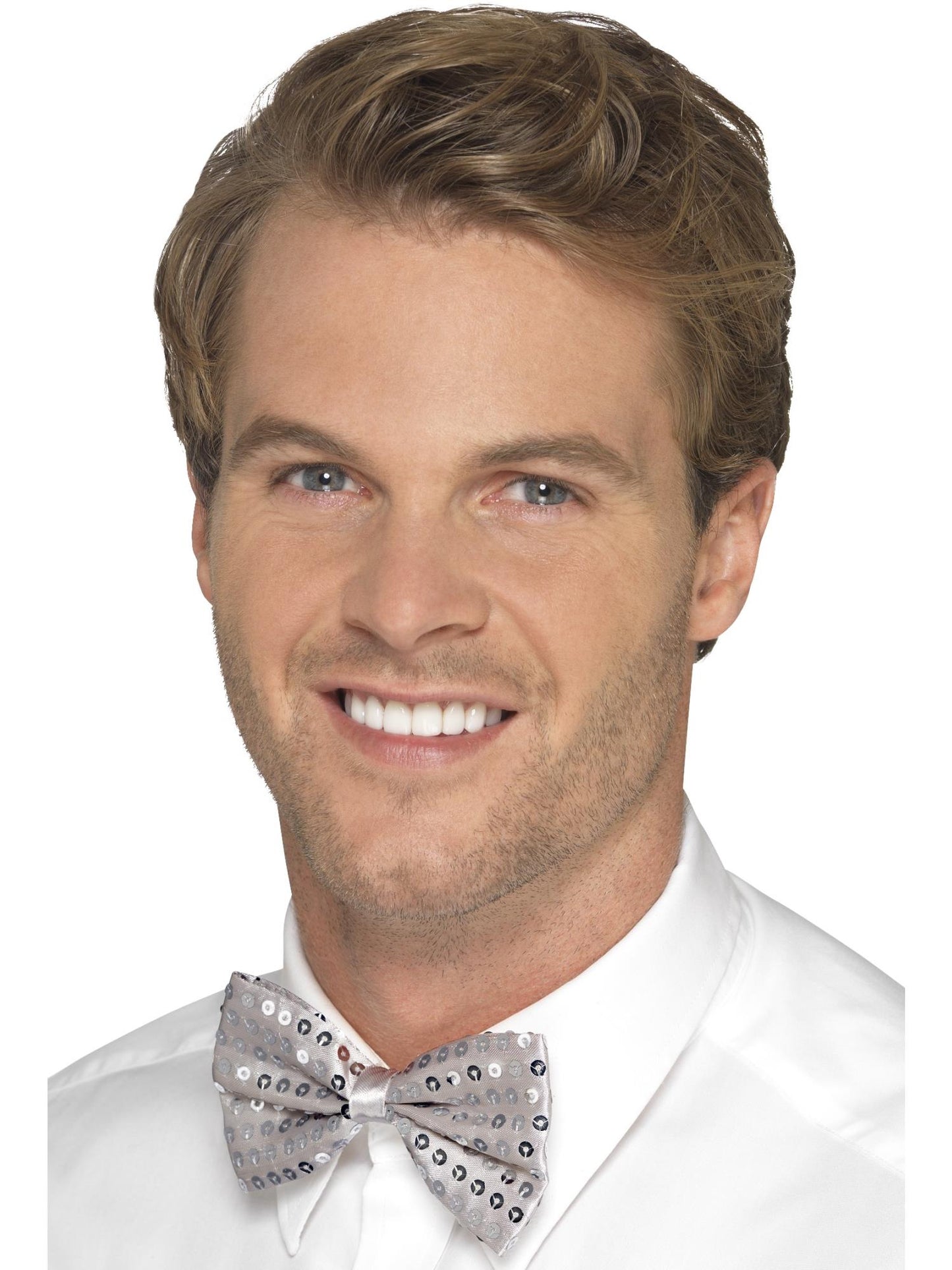Smiffys COMEDY Sequin Bow Tie, Silver AC für Unisex