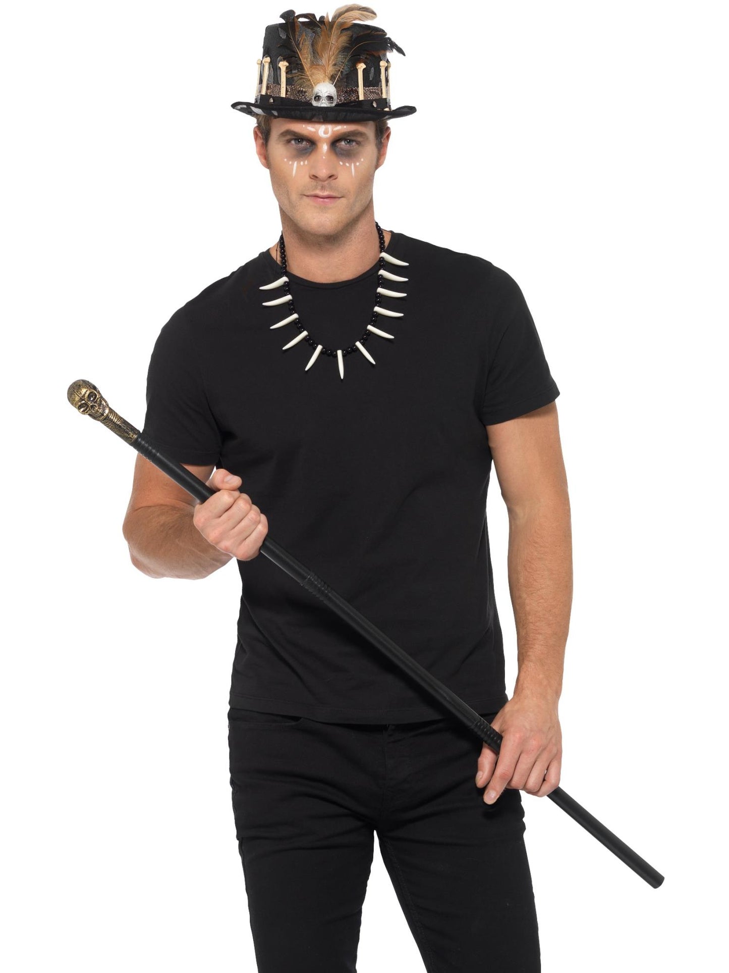 Smiffys Voodoo Kit, with Feather Top Hat, Black für Unisex