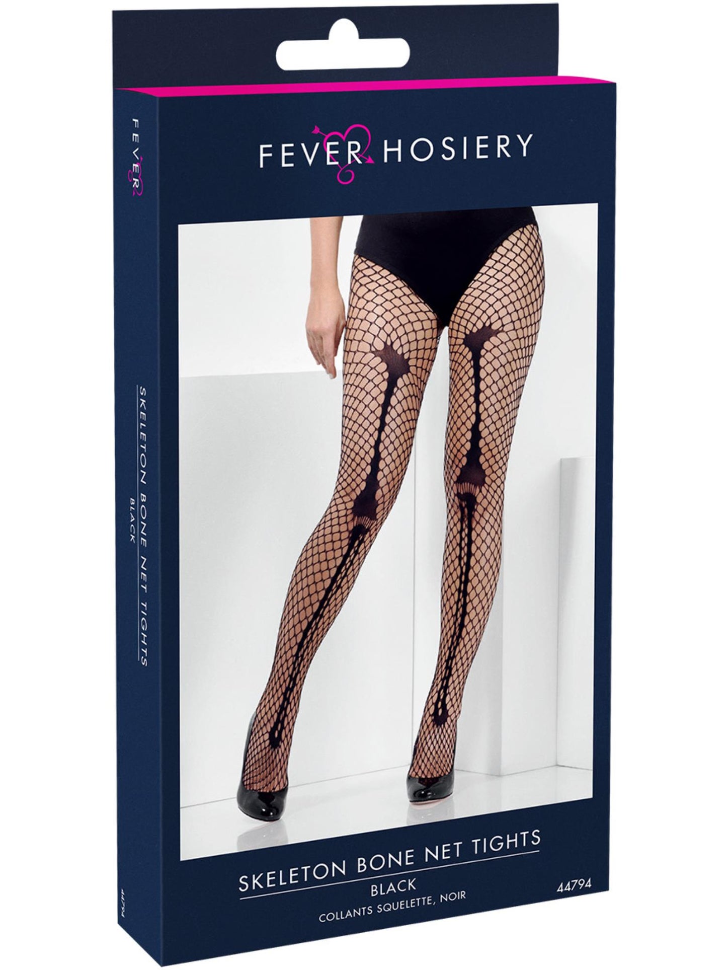 Smiffys Skeleton Bone Net Tights, Black für Damen