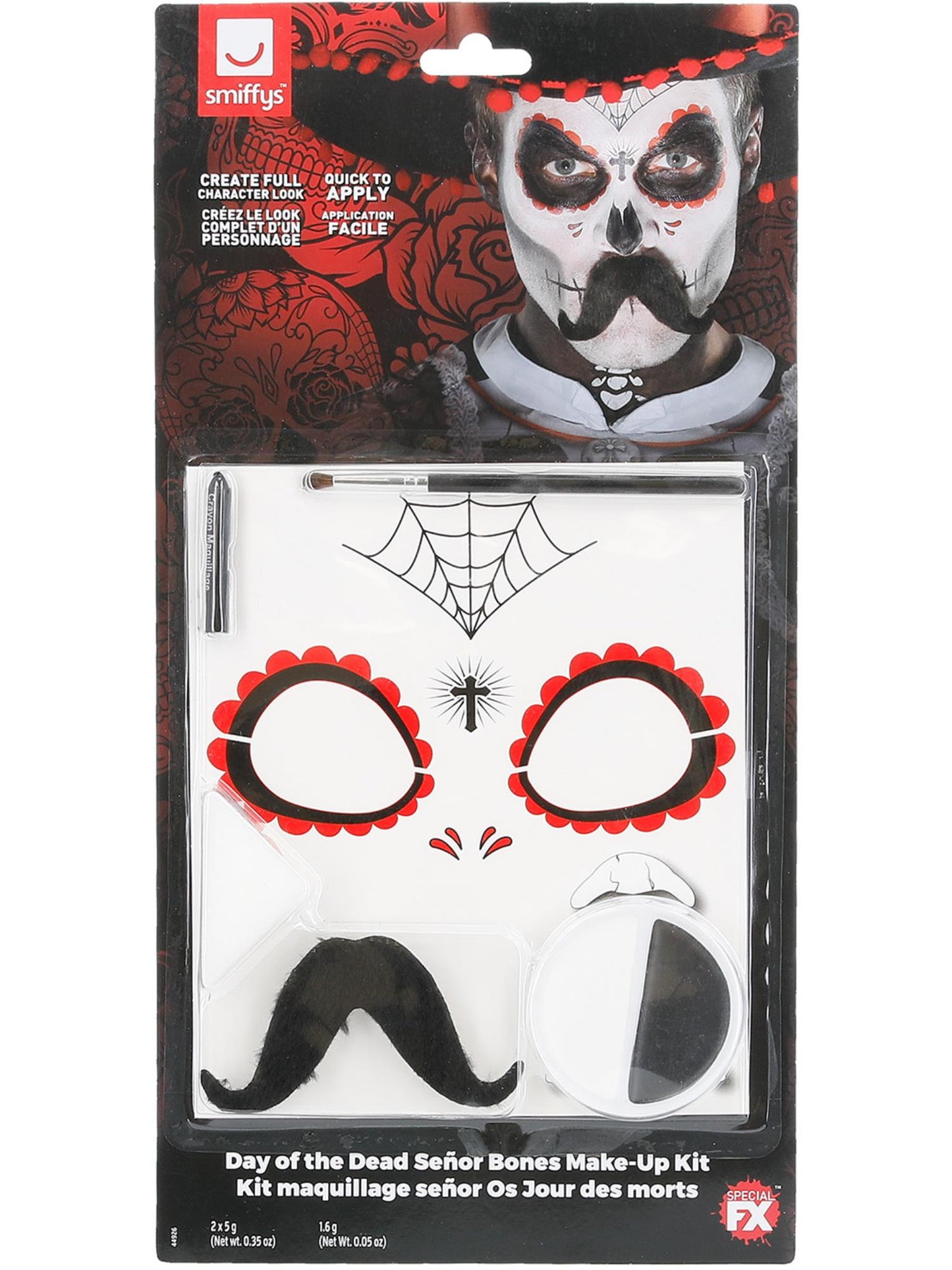 DAYDEAD Smiffys Make-Up FX, DOTD Se?or Bones Kit, Grease, CD für Herren