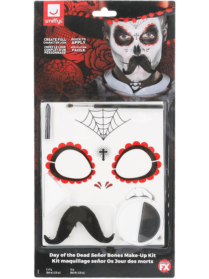 Smiffys DAYDEAD Señor Bones Make-up-FX-Kit für Erwachsene – Detailansicht