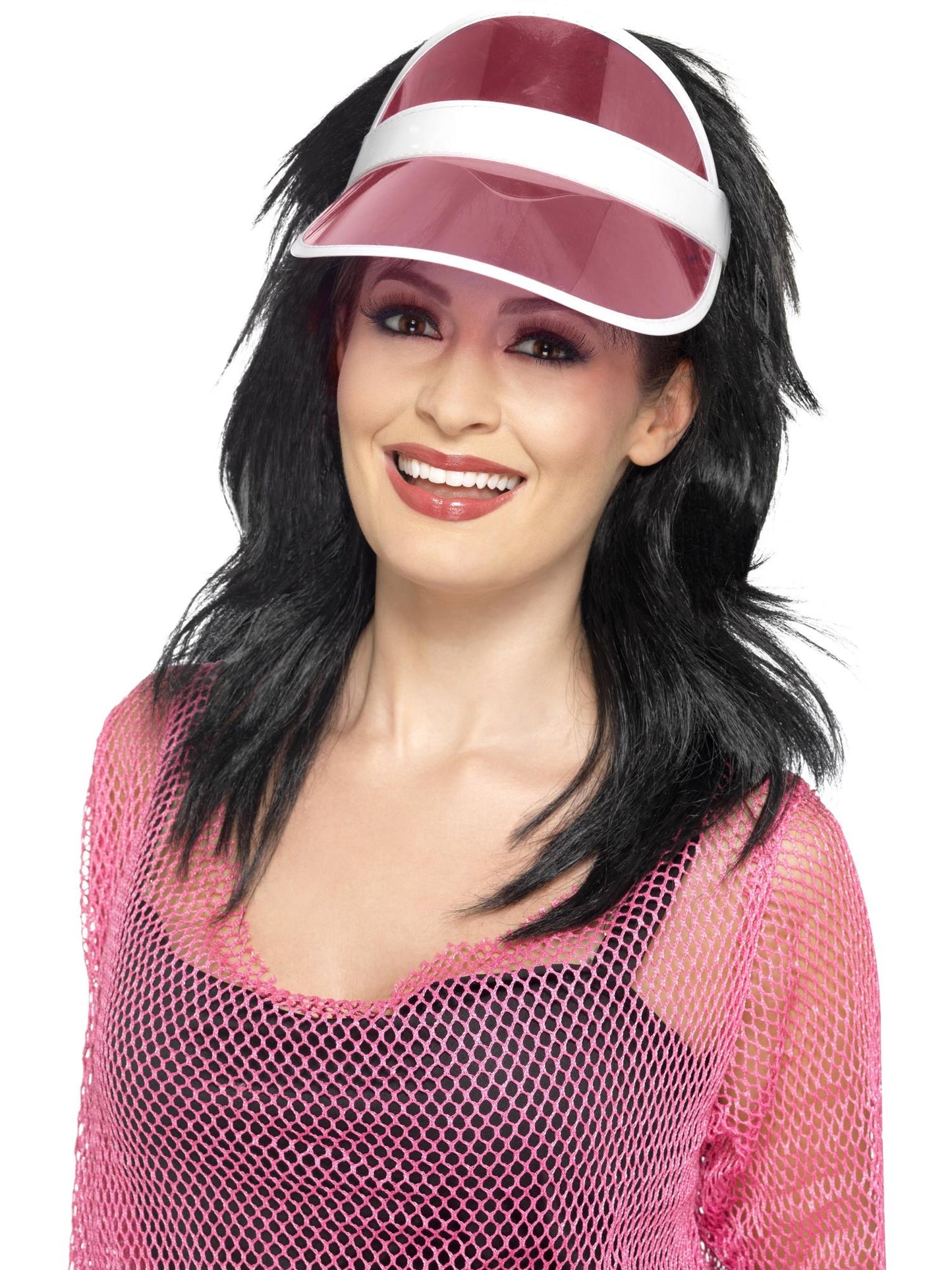 Smiffys 1980S 80s Sun Visor, Pink HA für Damen