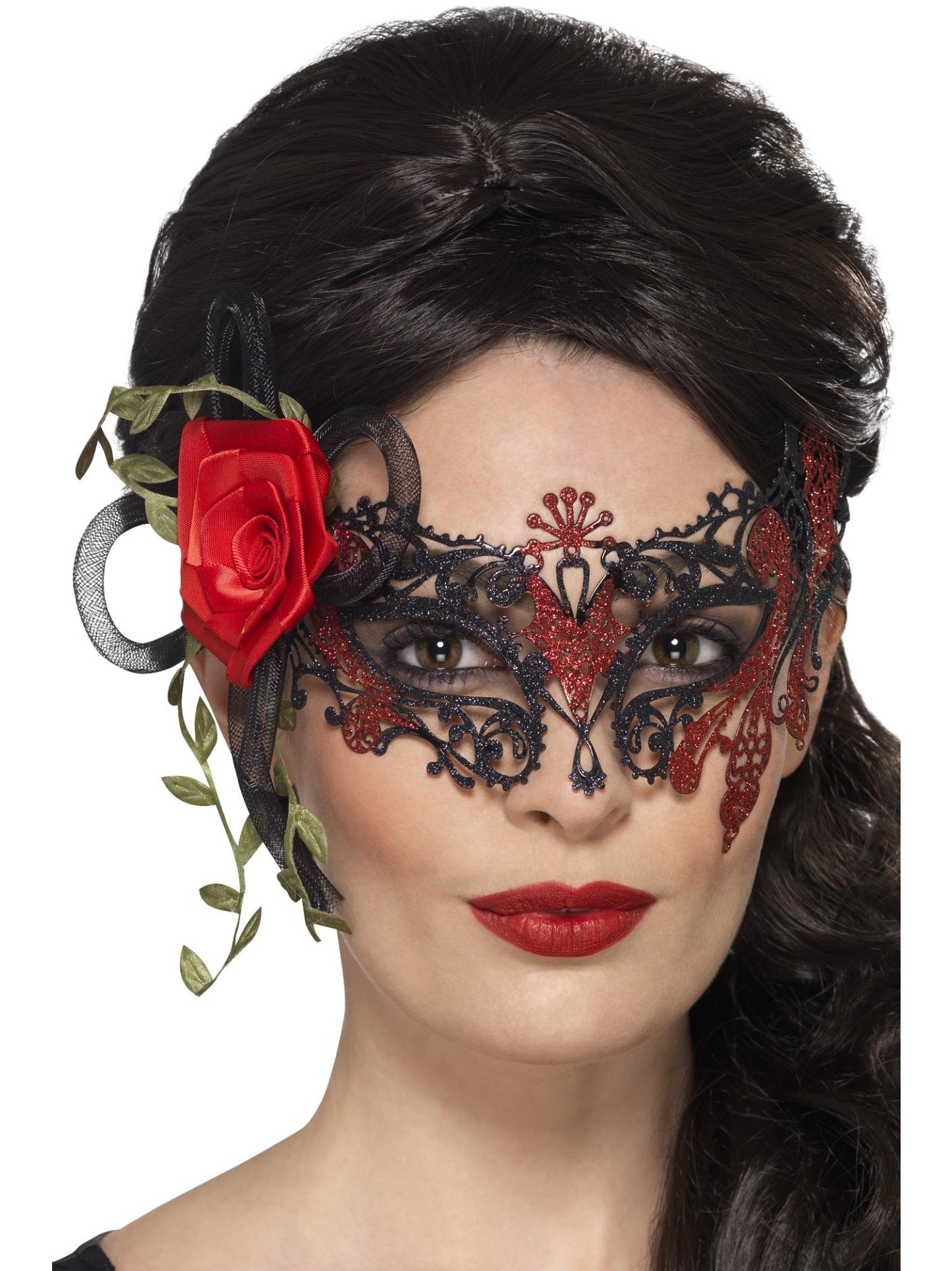 Smiffys DAYDEAD Day of the Dead Metal Filigree Eyemask, Black für Damen
