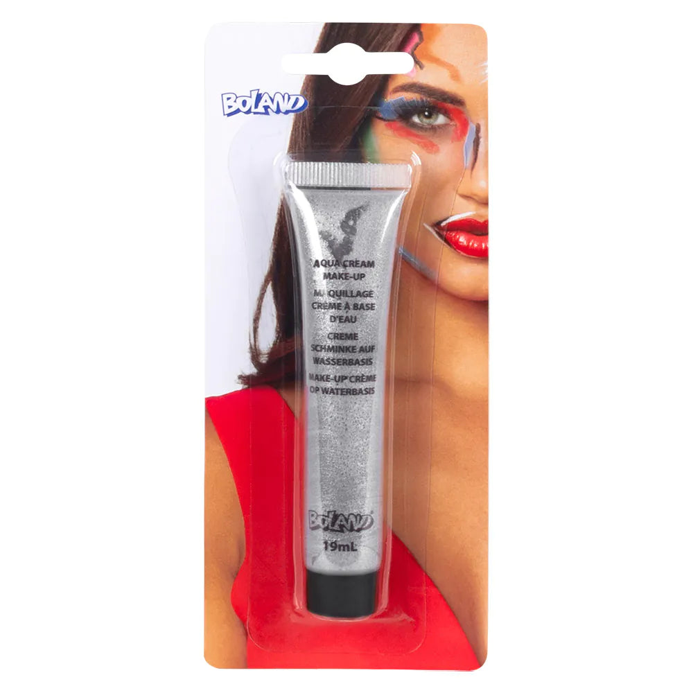 Tube Creme-Schminke auf Wasserbasis silber (19 ml)