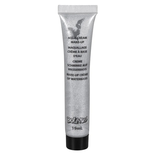 Tube Creme-Schminke auf Wasserbasis silber (19 ml)