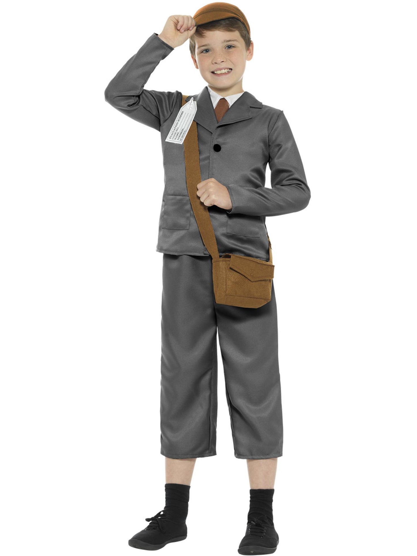 Smiffys WW2 Evacuee Jungenkostüm, Grey CS