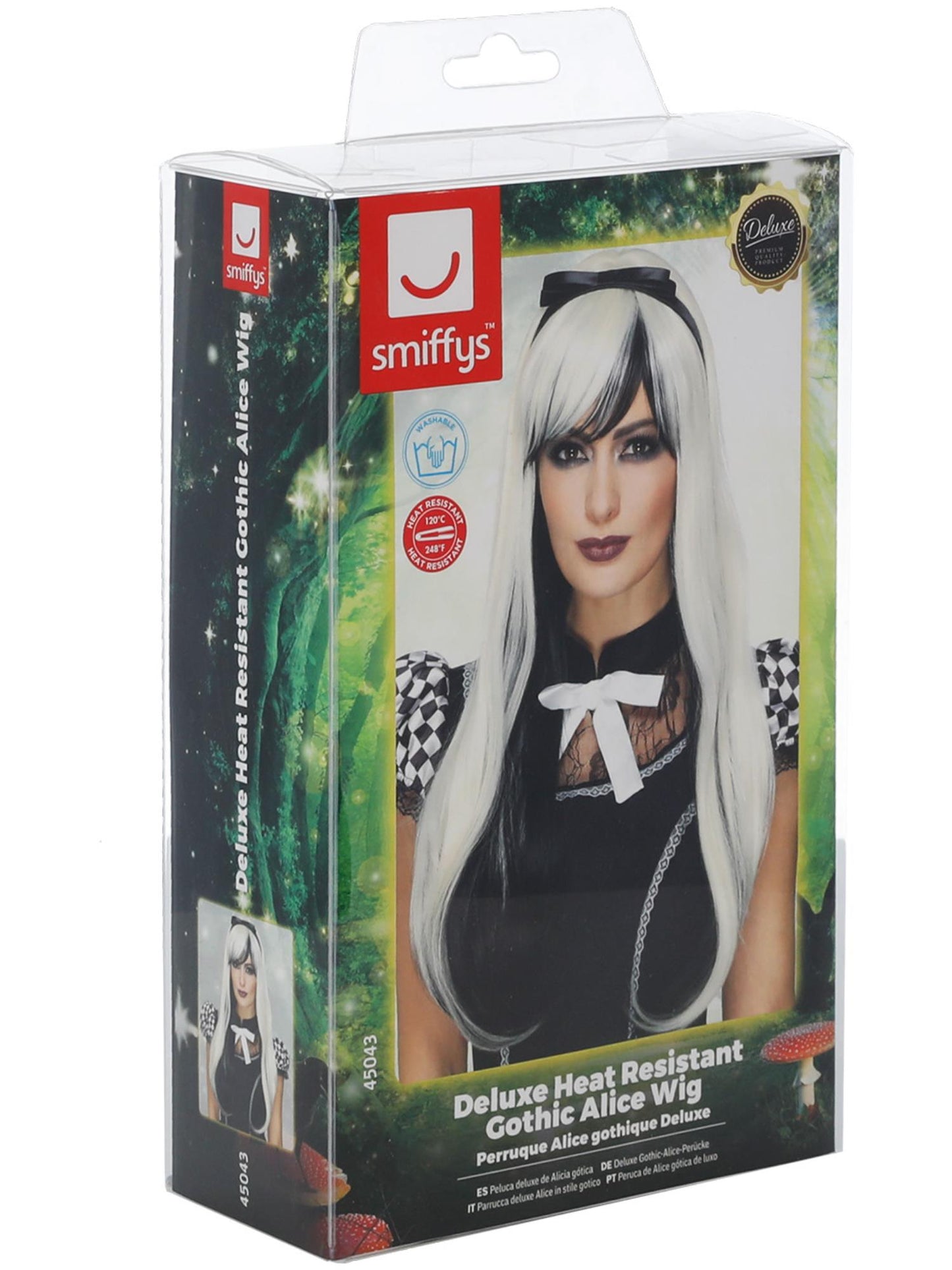 Smiffys ALICEWOND Deluxe Gothic Alice Wig, Blonde & Black für Damen