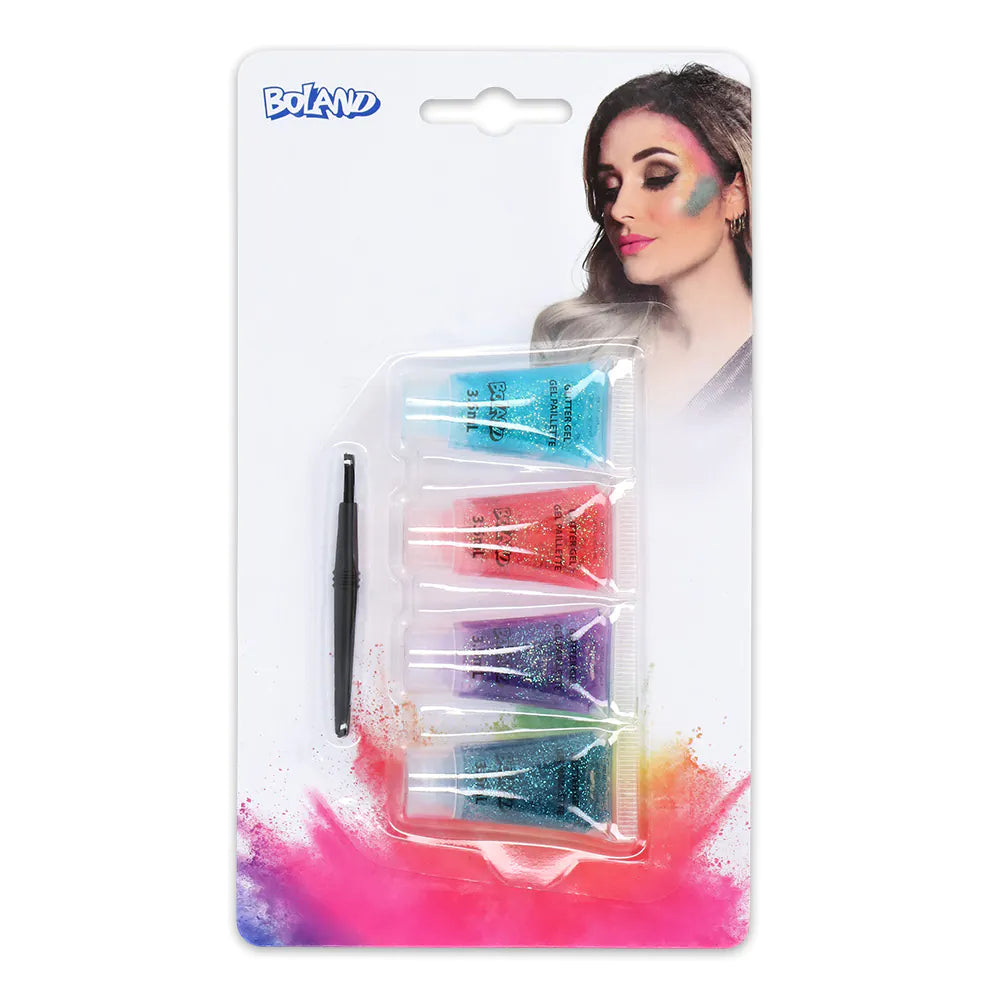 Schminkset Glitzergel (Glittergel, Pinsel)