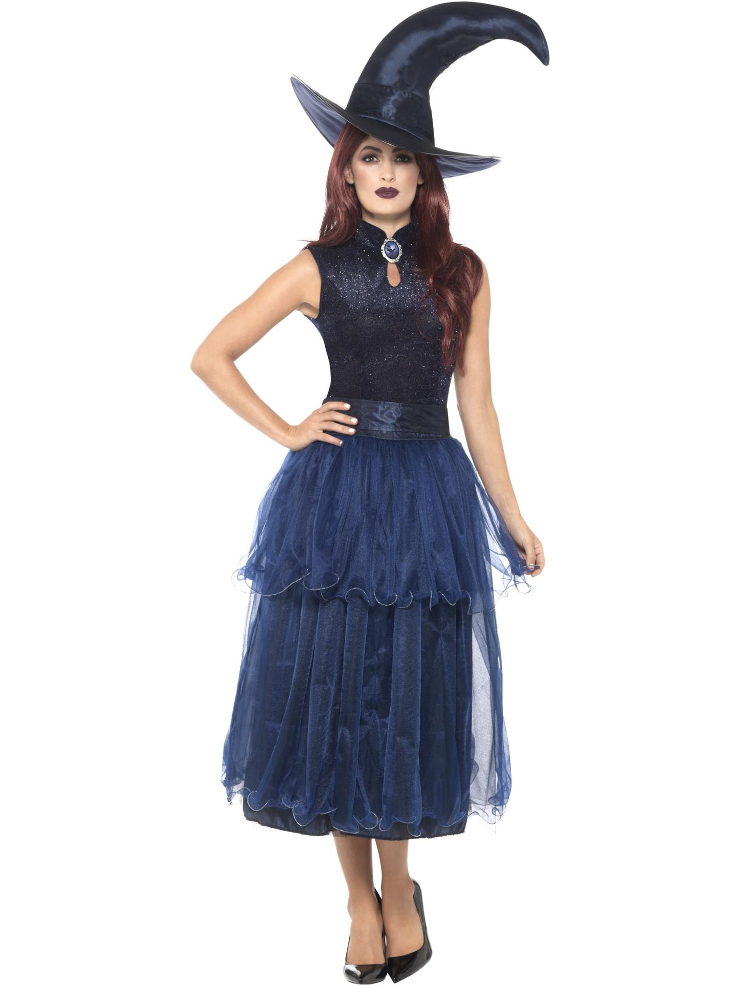 Smiffys Deluxe Midnight Witch Costume, Blue CS für Damen