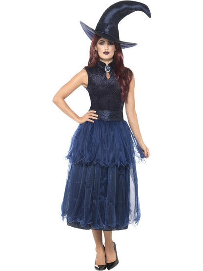 Smiffys Deluxe Midnight Witch Costume, Blue CS für Damen