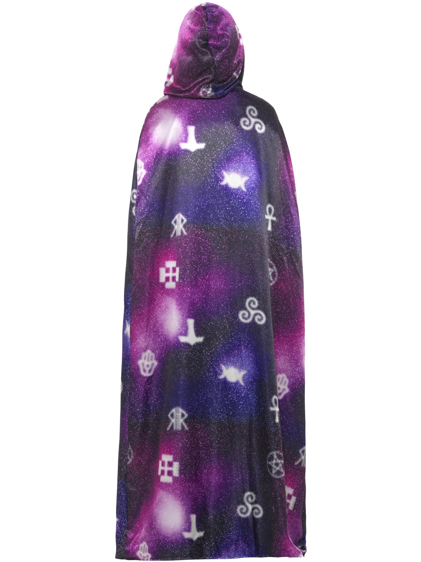Smiffys OCCULT Deluxe Reversible Galaxy Ouija Cape, Black & Purpl für Damen