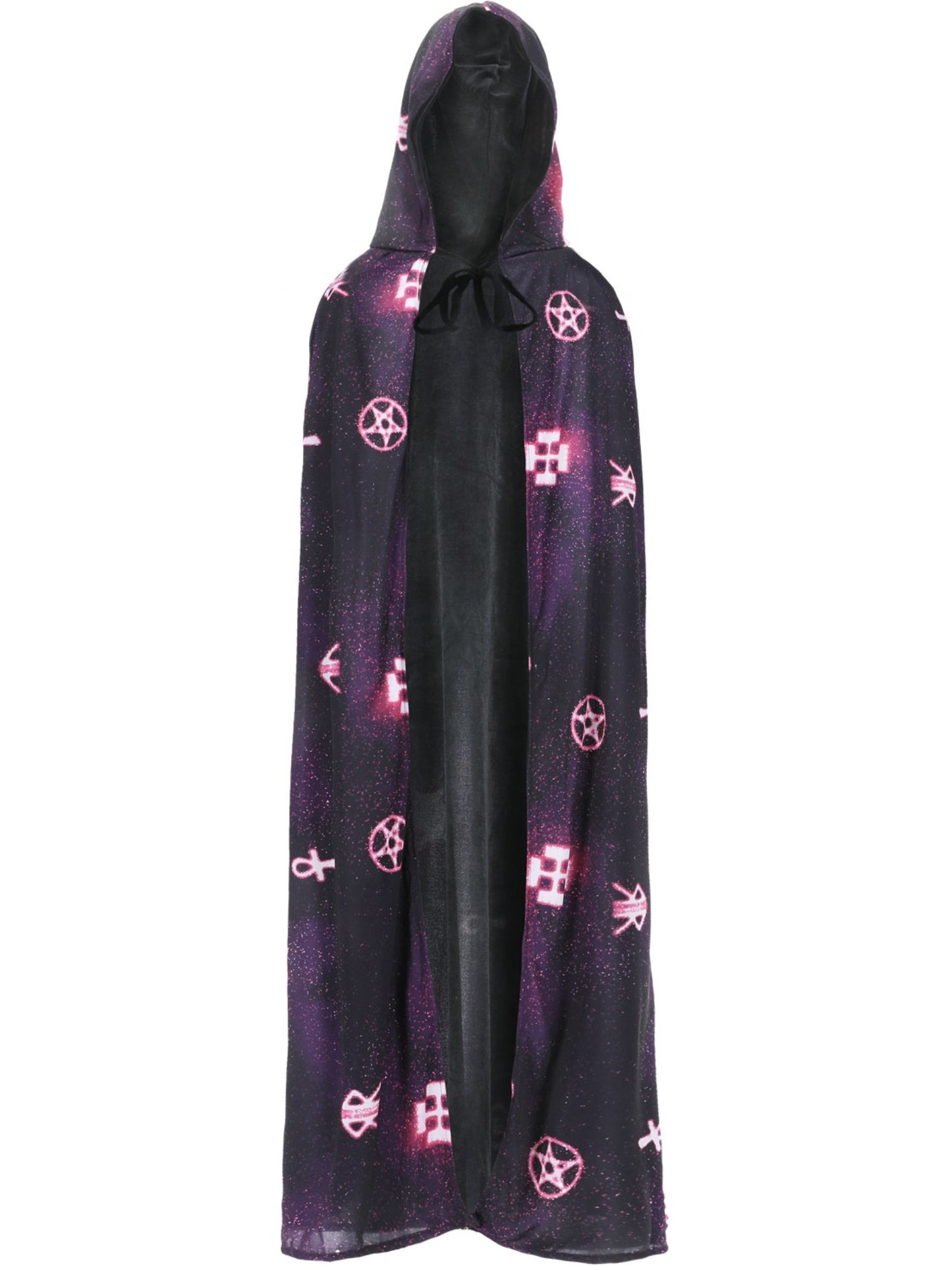Smiffys OCCULT Deluxe Reversible Galaxy Ouija Cape, Black & Purpl für Damen
