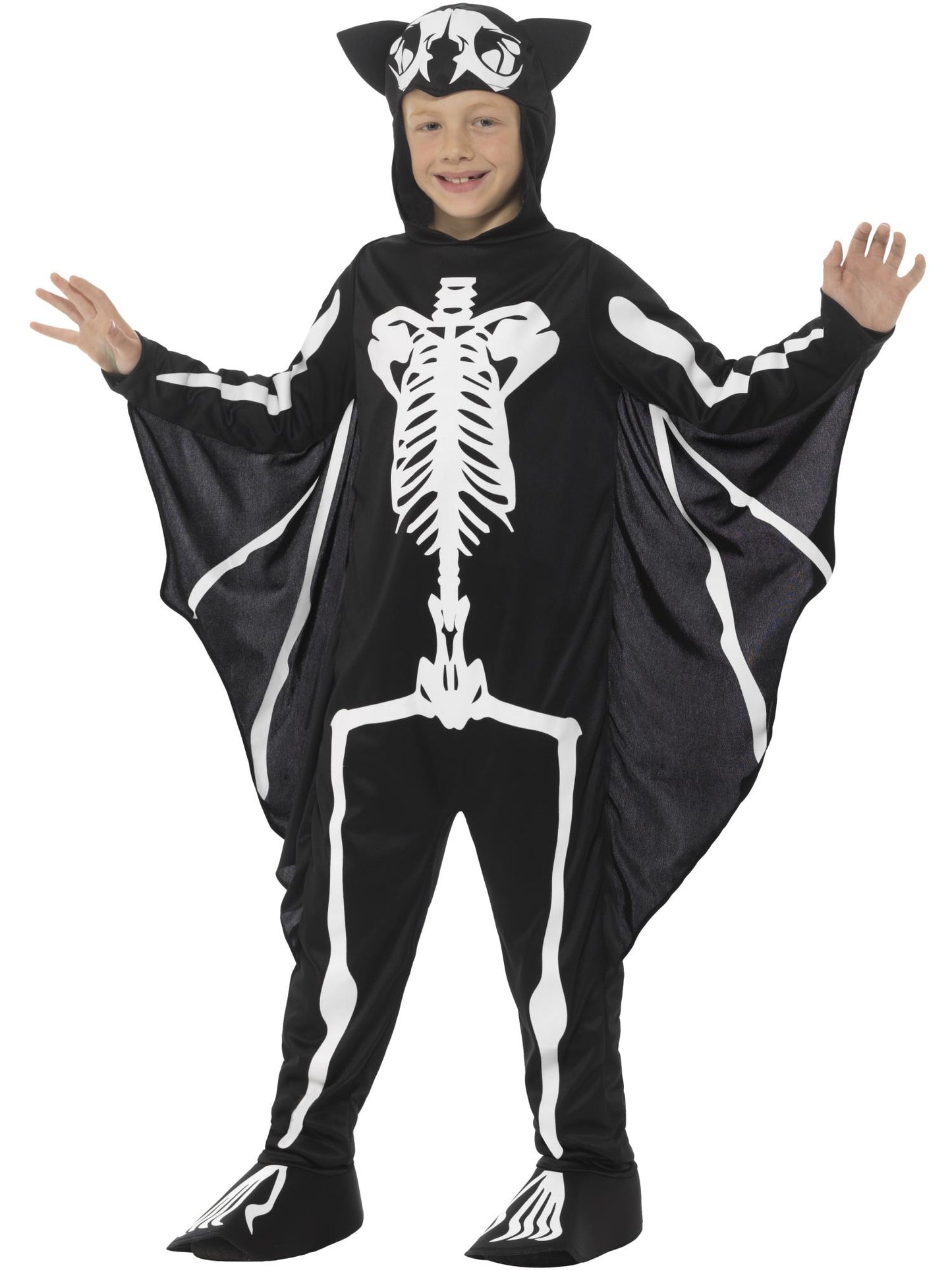 Smiffys Bat Skeleton Costume, Black & White CS für Unisex