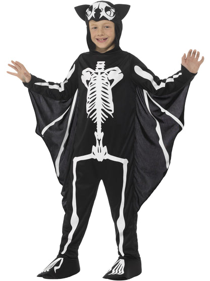 Smiffys Bat Skeleton Costume, Black & White CS für Unisex
