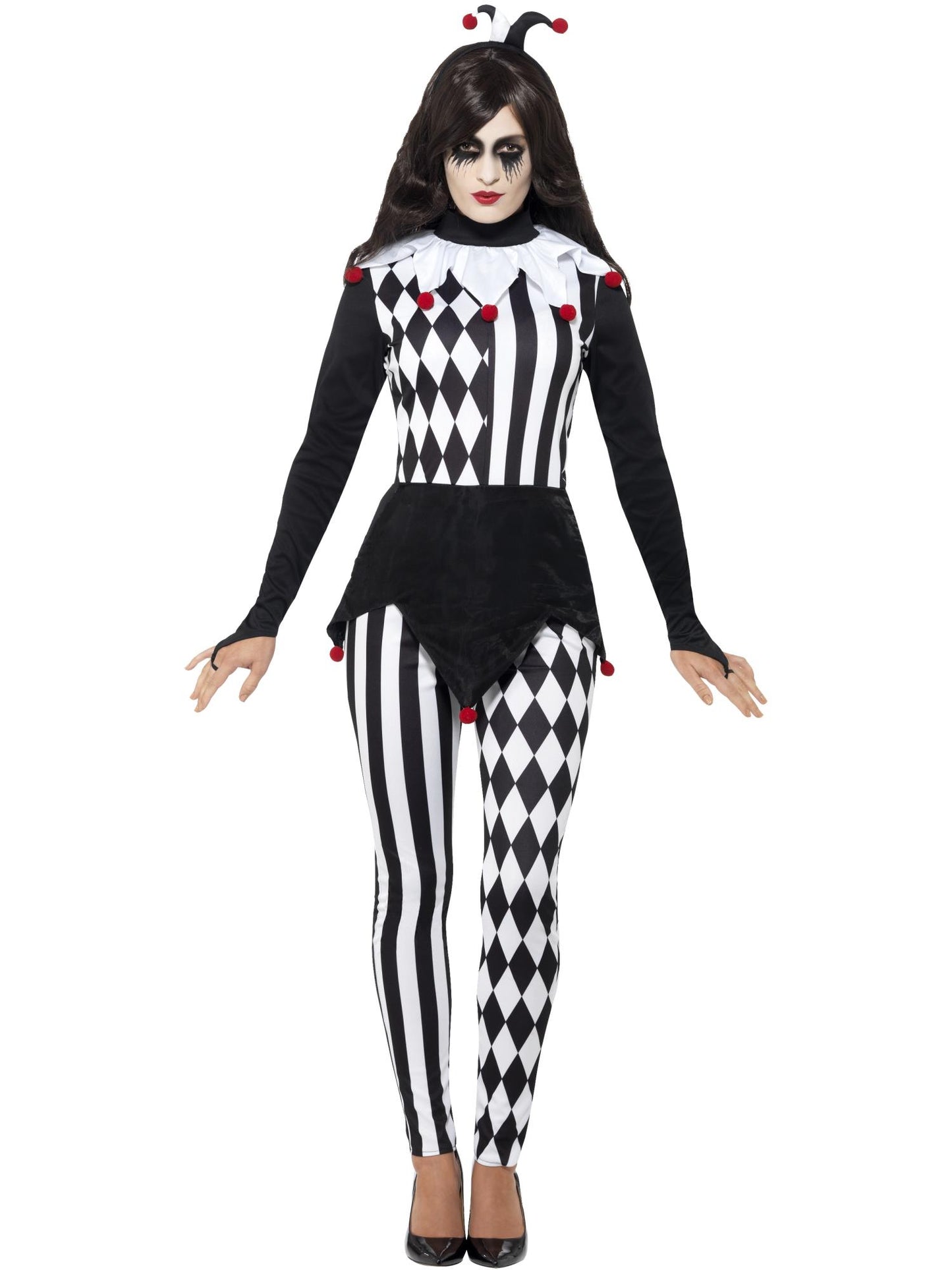 Smiffys CLOWNJEST Female Jester Costume, Black CS für Damen