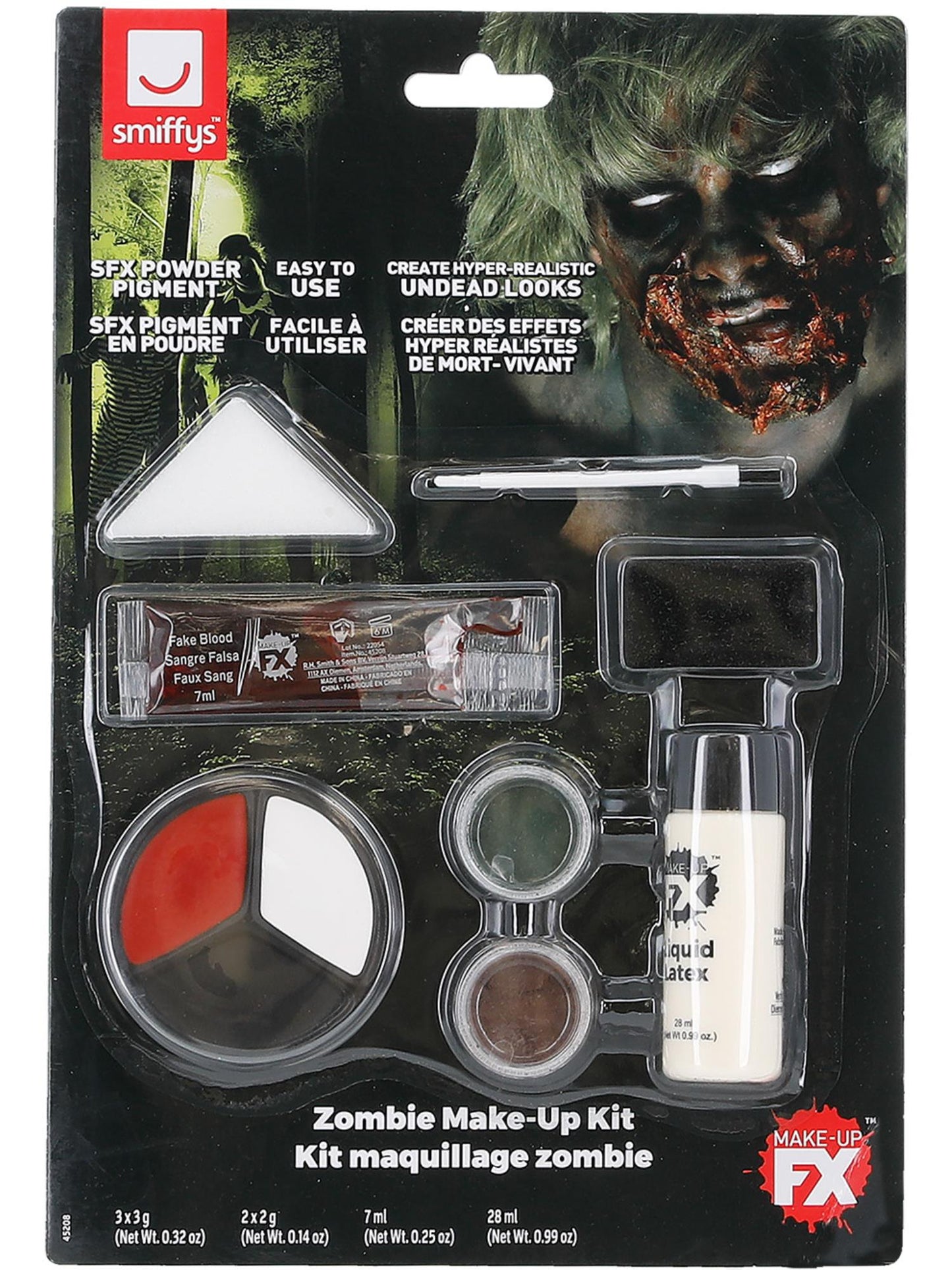 Smiffys Make-Up FX, Zombie Powder Dirt Kit, Aqua, CD für Unisex