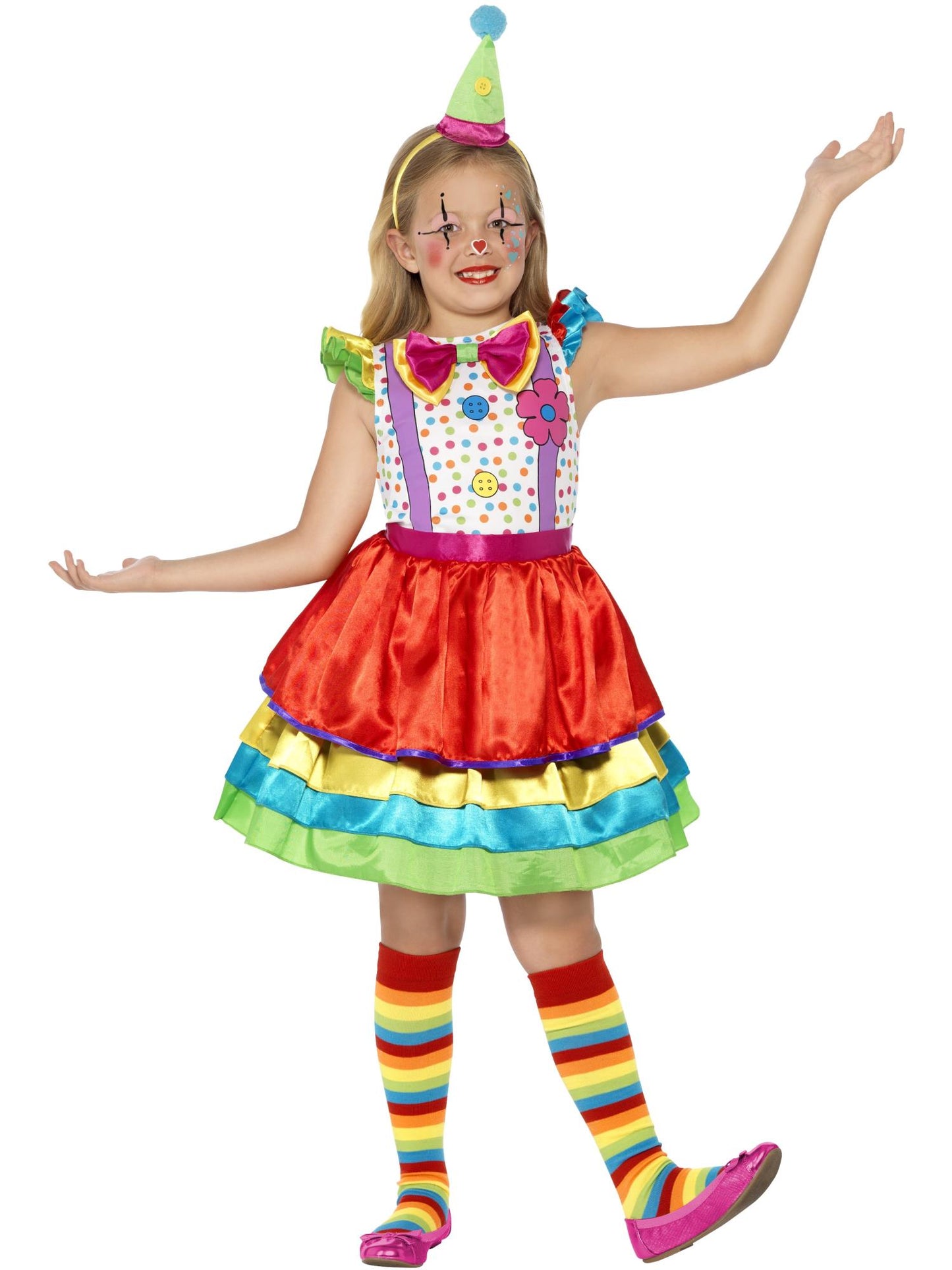 Smiffys Deluxe Clown Mädchenkostüm, CS
