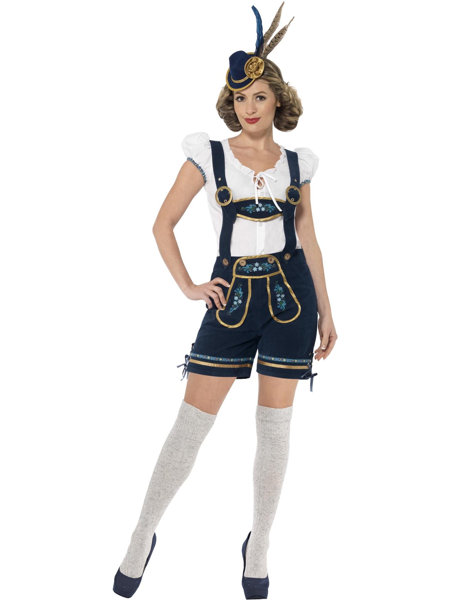 Smiffys Deluxe Traditional Bavarian Costume, Blue CS für Damen