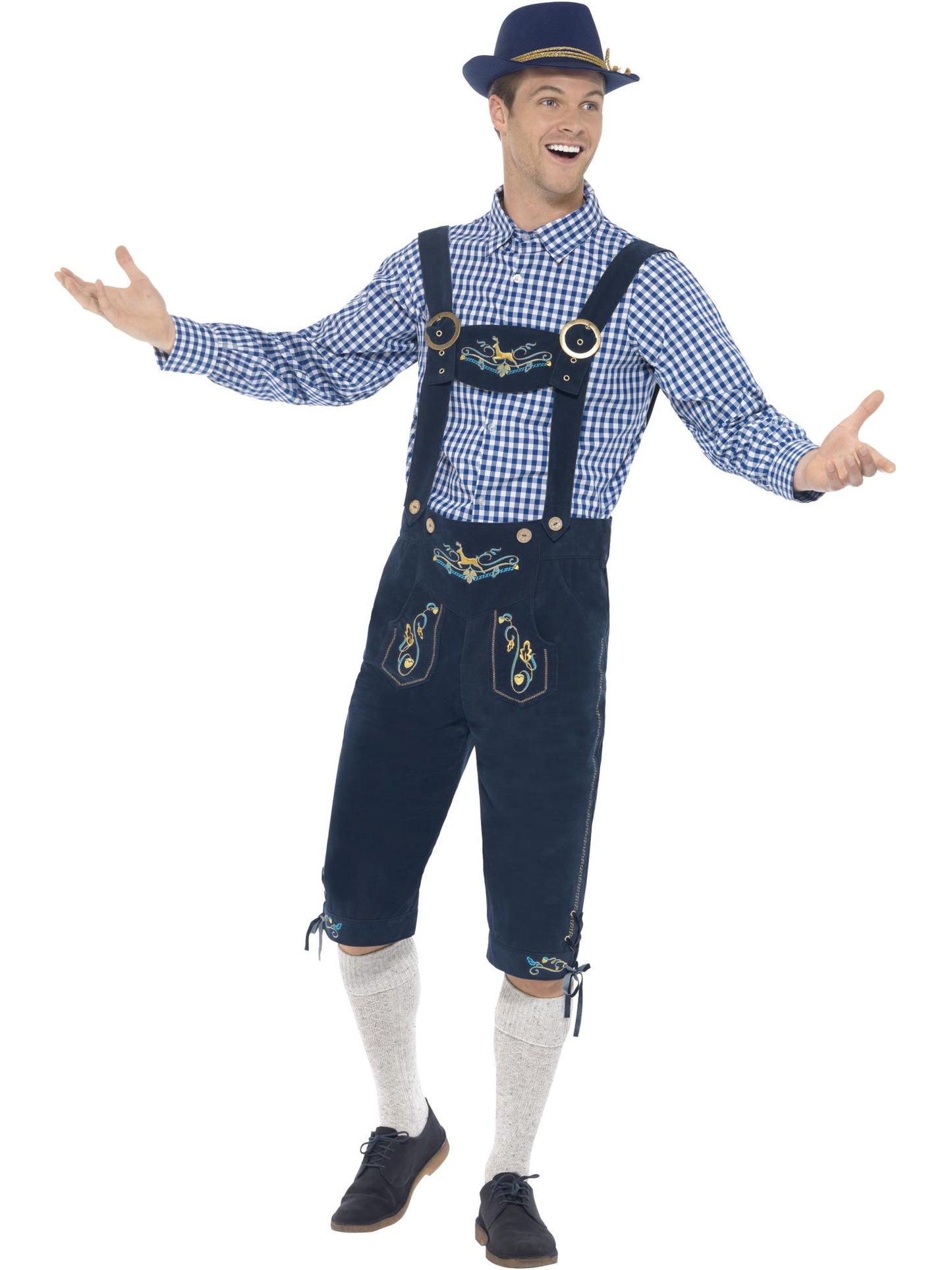 Smiffys Deluxe Traditional Rutger Bavarian Costume, Blue CS für Herren