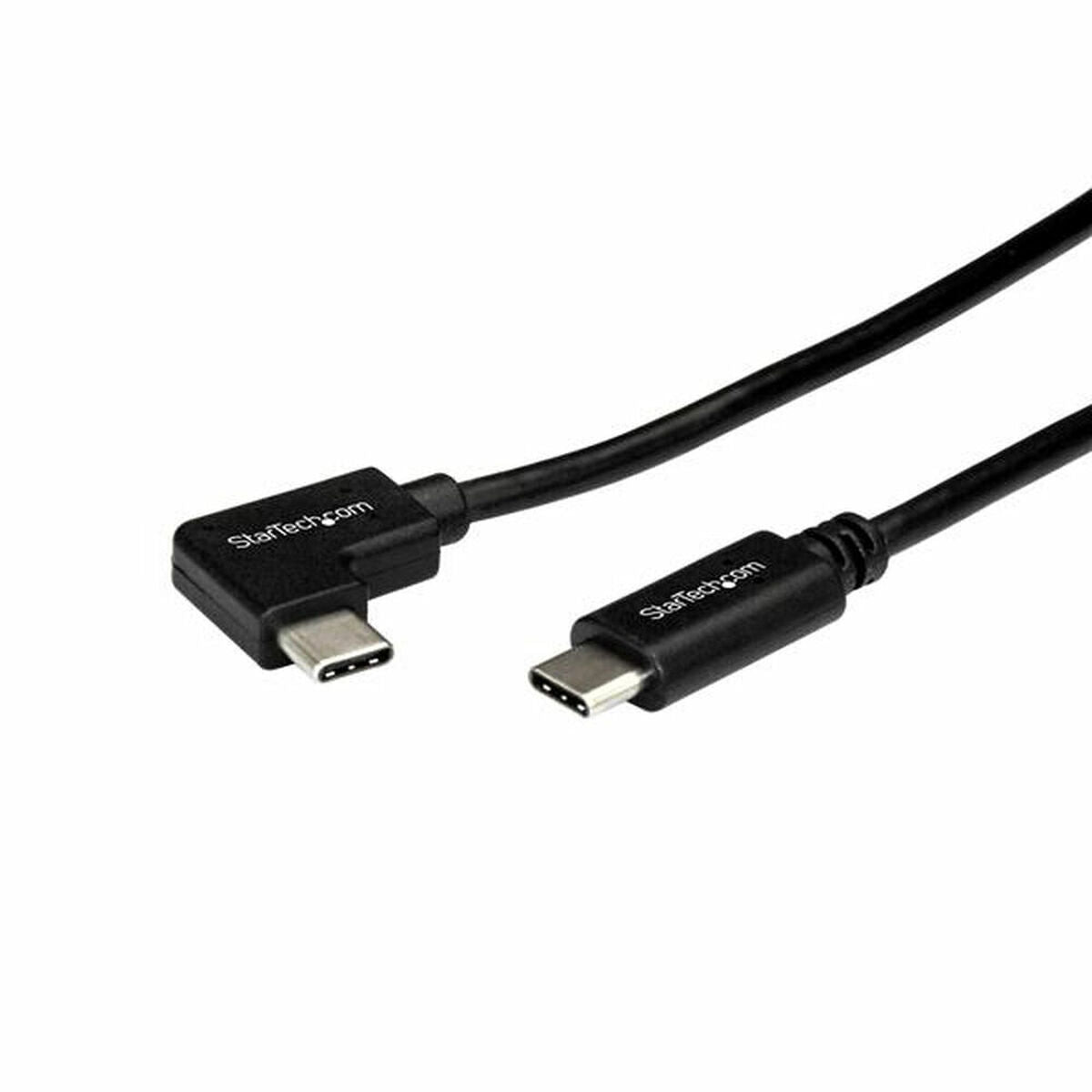 StarTech USB-C-Kabel USB2CC1MR 1 m schwarz mit rechtwinkligem USB-C-Stecker – Produktansicht