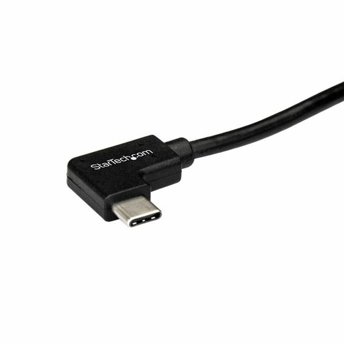 StarTech USB-C-Kabel USB2CC1MR 1 m schwarz mit rechtwinkligem USB-C-Stecker – Detailansicht