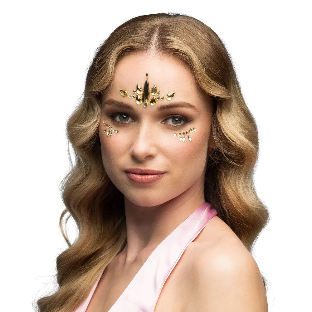 Gesichtsschmuck Strasssteine Arista 3 Farben Gold, Silber, Pink