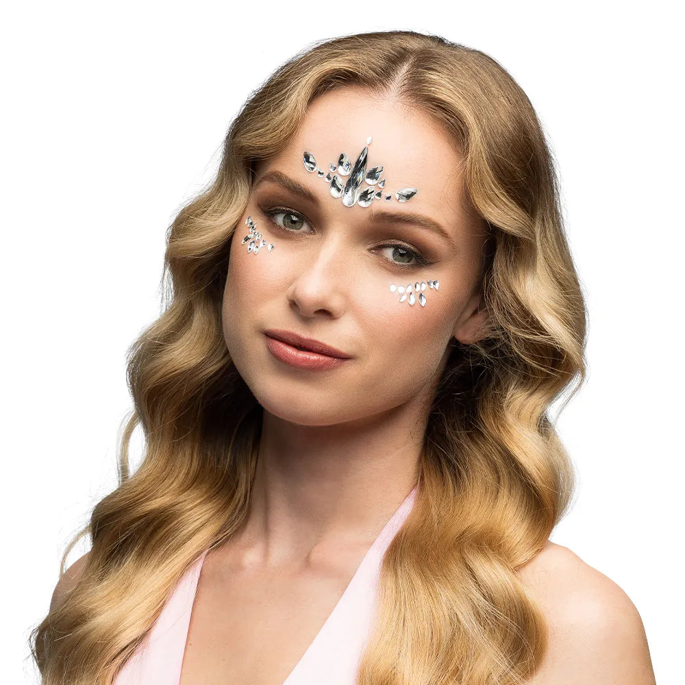 Gesichtsschmuck Strasssteine Arista 3 Farben Gold, Silber, Pink