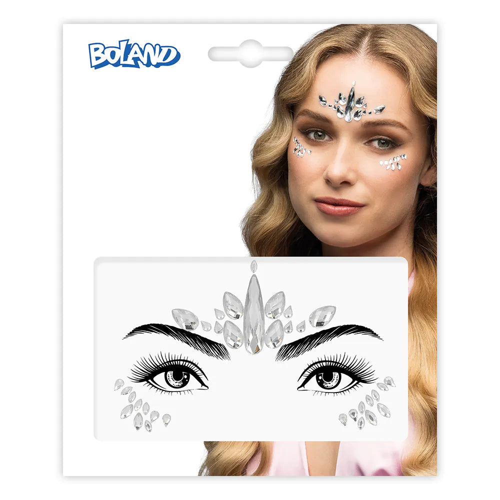 Gesichtsschmuck Strasssteine Arista 3 Farben Gold, Silber, Pink