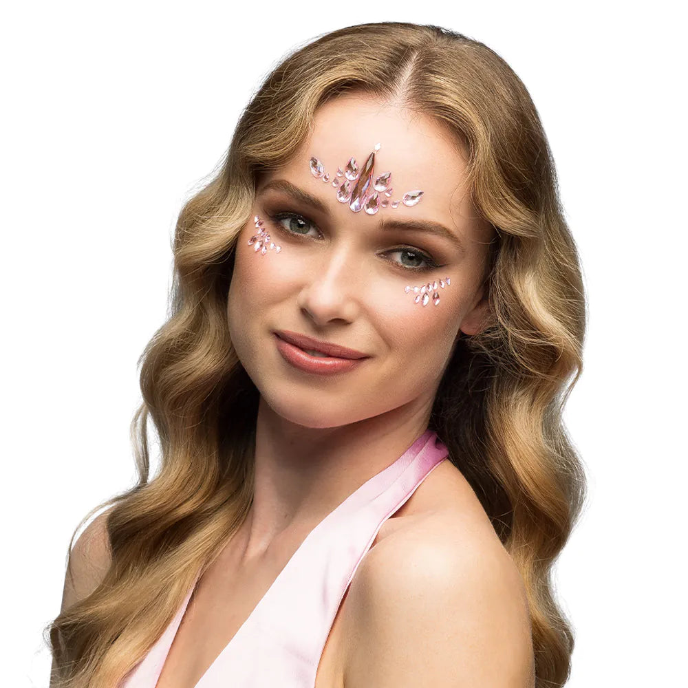 Gesichtsschmuck Strasssteine Arista 3 Farben Gold, Silber, Pink