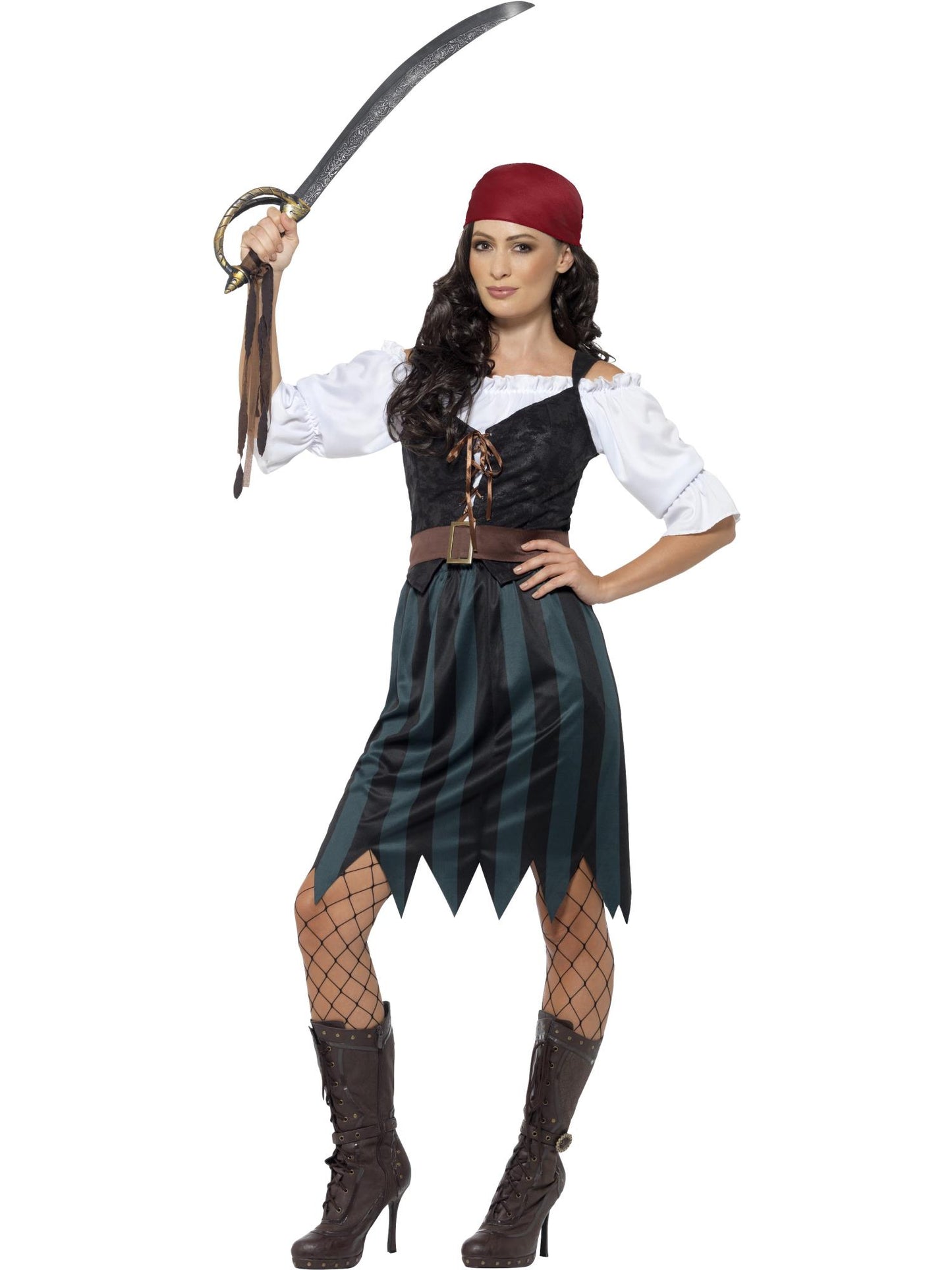 Smiffys Pirate Deckhand Costume, Blue CS für Damen