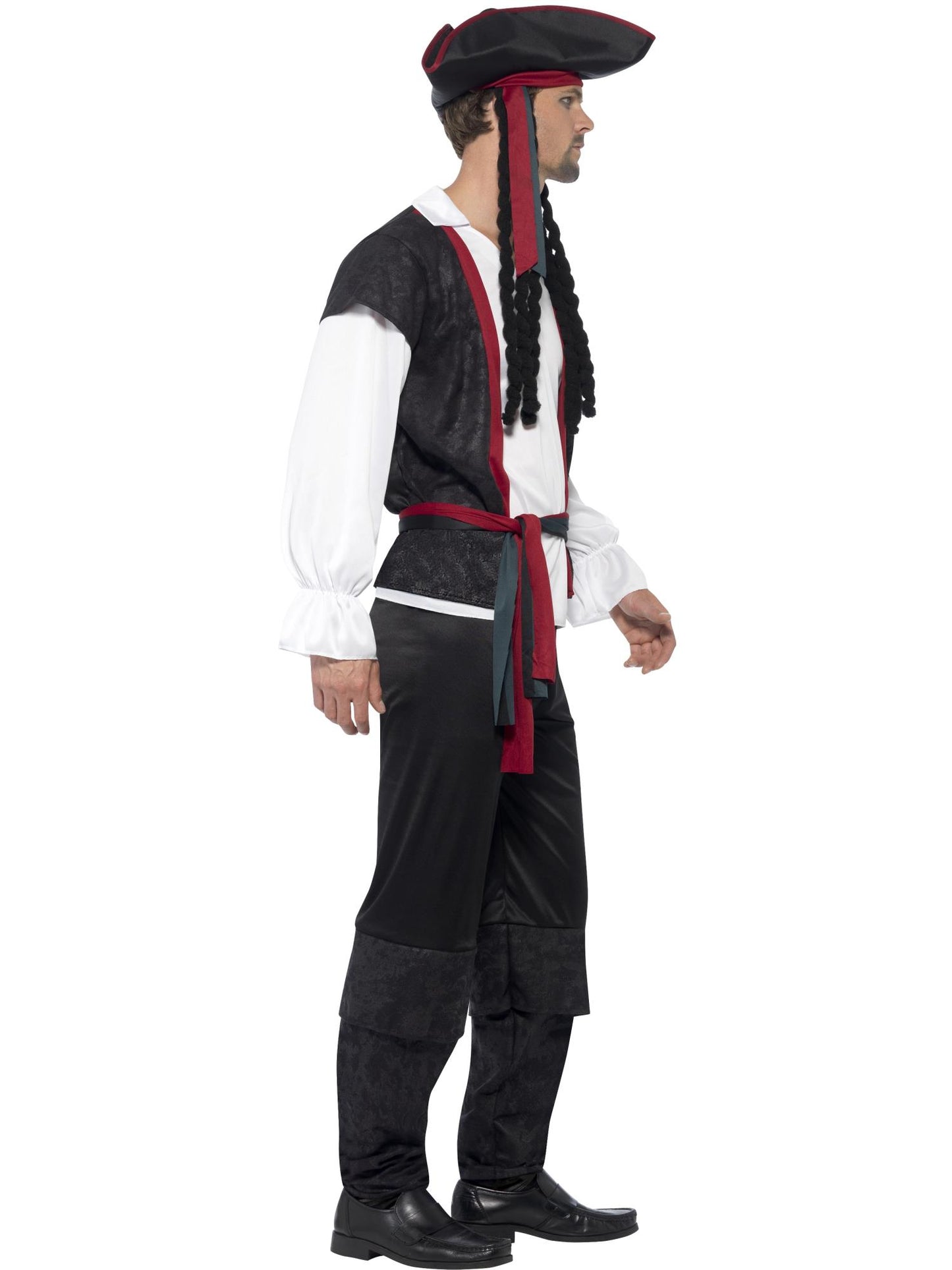 Smiffys Aye Aye Pirate Captain Costume, Black CS für Herren