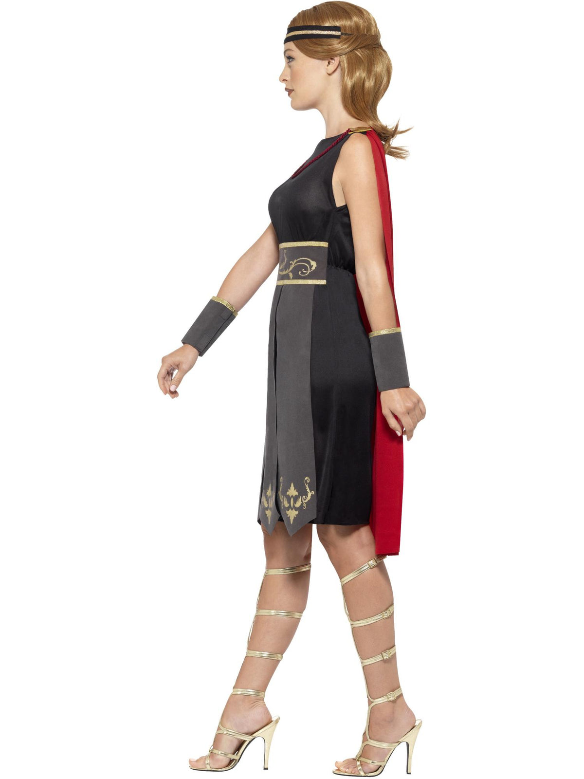 Smiffys GLADIATOR Roman Warrior Costume, Black CS für Damen